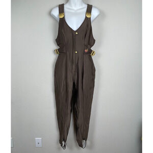 Volpe Neve Retro Ski Overalls Brown Size 4-6 Stirrup All-in-One Made in Japan
